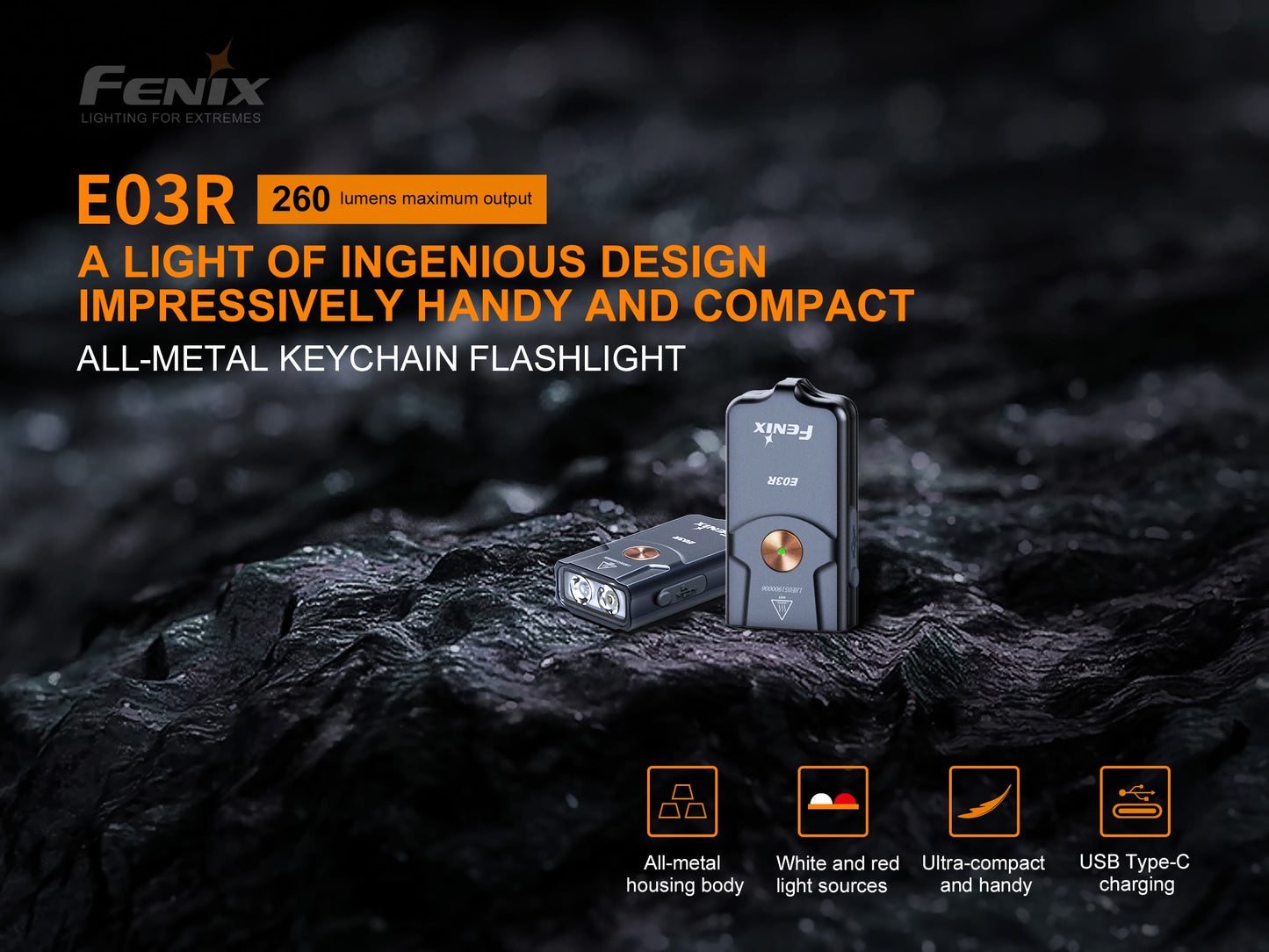 FENIX E03R KEYCHAIN FLASHLIGHT