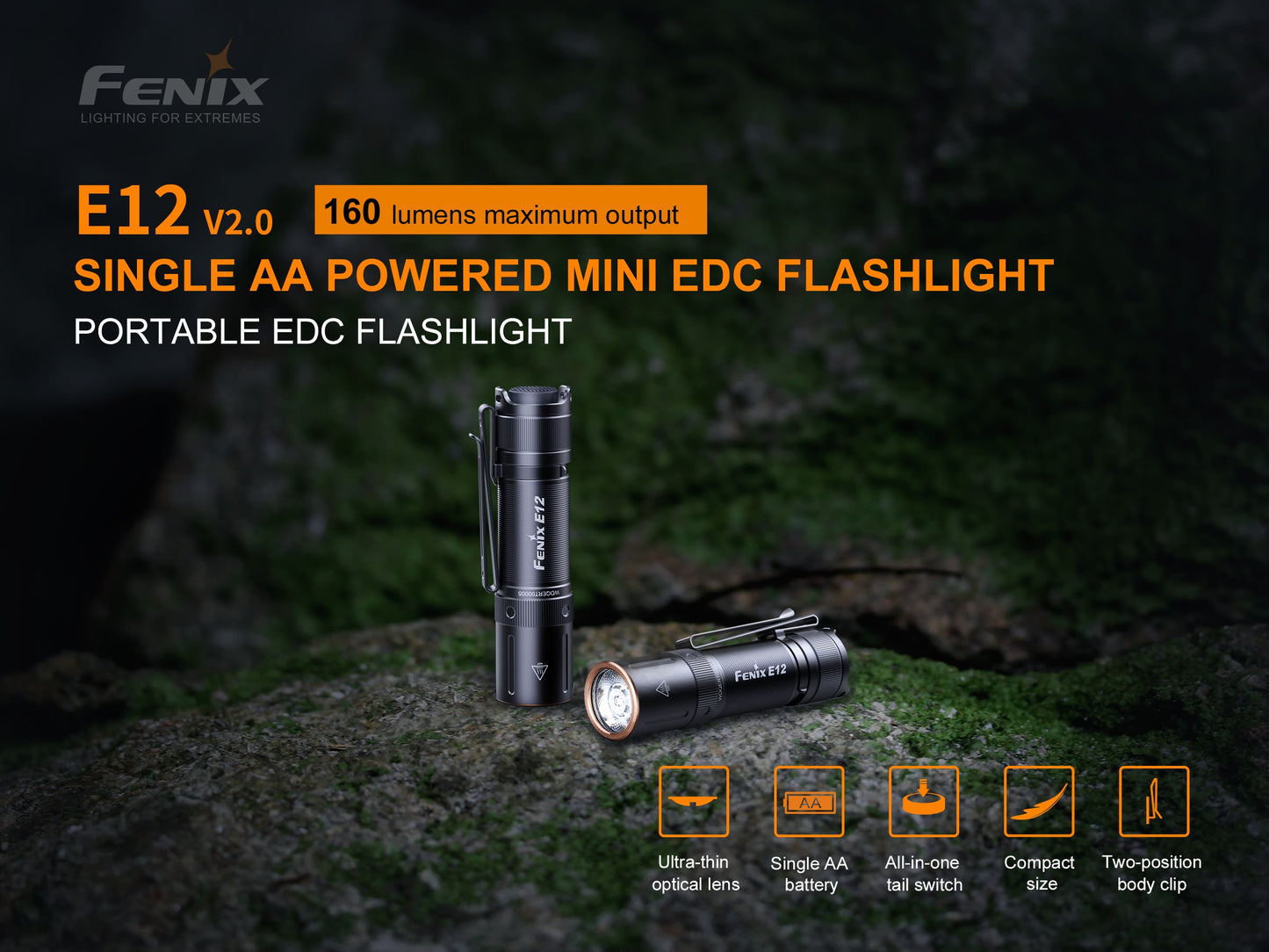 Fenix E12 Ultra-Compact AA EDC Flashlight