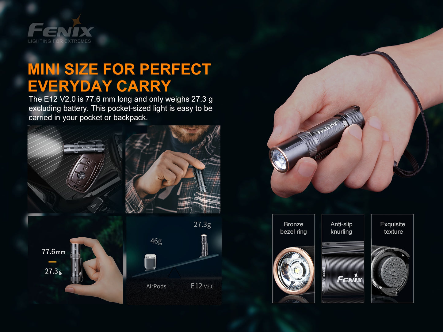 Fenix E12 Ultra-Compact AA EDC Flashlight