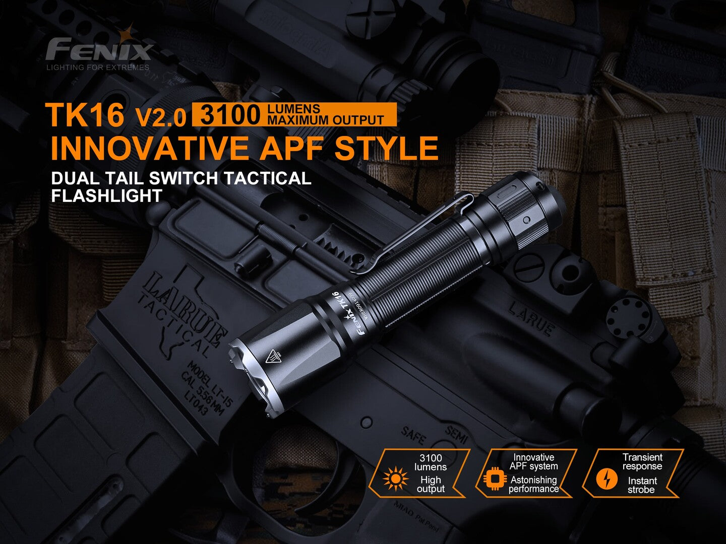 FENIX TK16 V2.0 DUAL TAIL SWITCH TACTICAL FLASHLIGHT