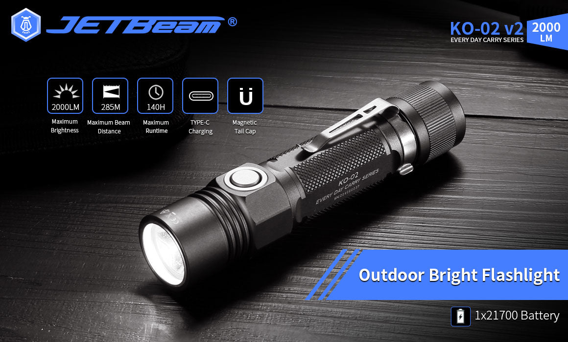 JETBeam KO-02 EDC High Brightness Flashlight