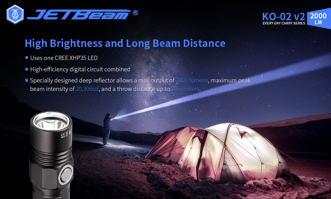 JETBeam KO-02 EDC High Brightness Flashlight