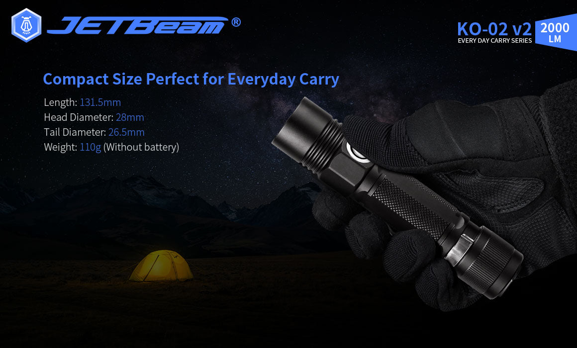 JETBeam KO-02 EDC High Brightness Flashlight