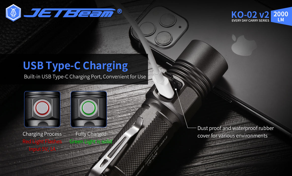 JETBeam KO-02 EDC High Brightness Flashlight