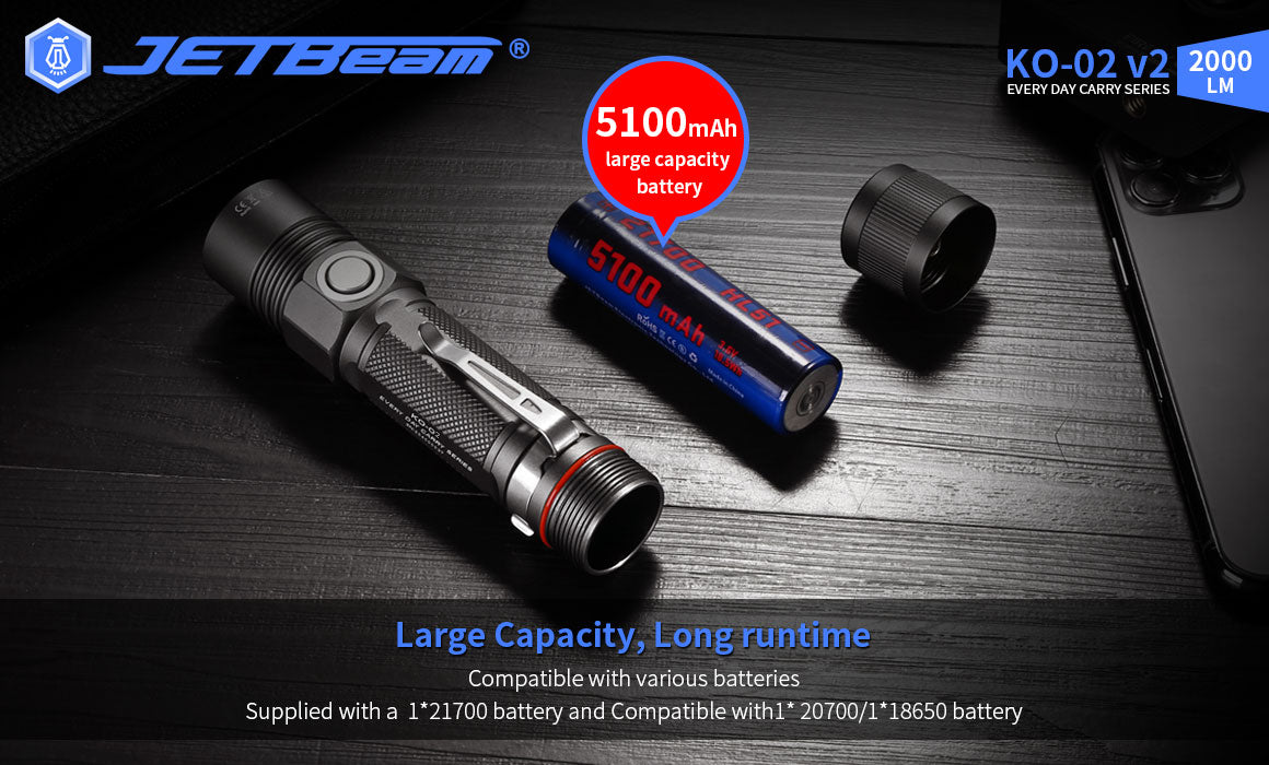 JETBeam KO-02 EDC High Brightness Flashlight