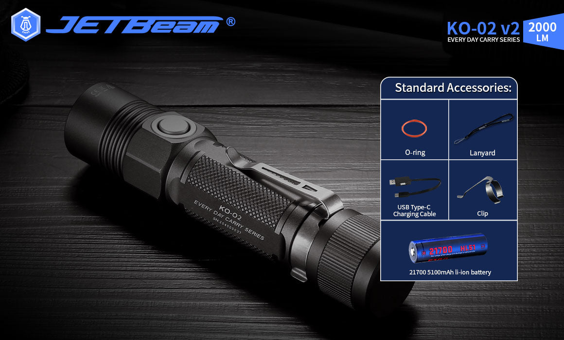 JETBeam KO-02 EDC High Brightness Flashlight