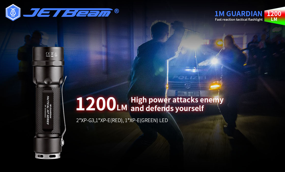 JETBeam 1M Guardian Fast Reaction Tactical Flashlight