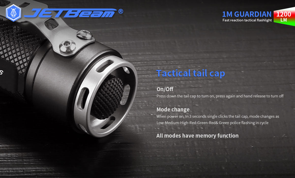 JETBeam 1M Guardian Fast Reaction Tactical Flashlight