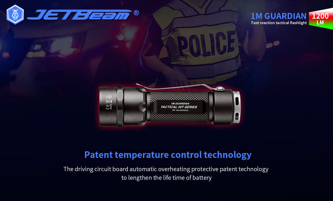JETBeam 1M Guardian Fast Reaction Tactical Flashlight