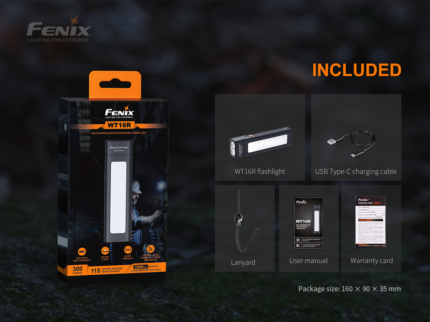 Fenix WT16R RECHARGEABLE MULTIPURPOSE WORK LIGHT