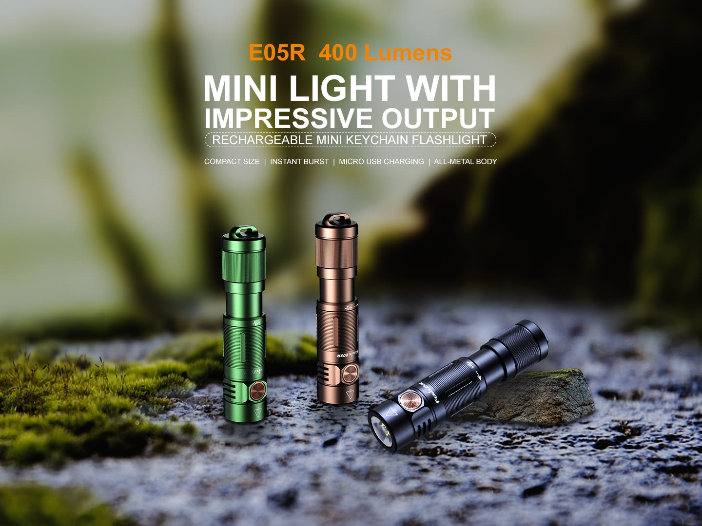 FENIX E05R RECHARGEABLE MINI KEYCHAIN FLASHLIGHT
