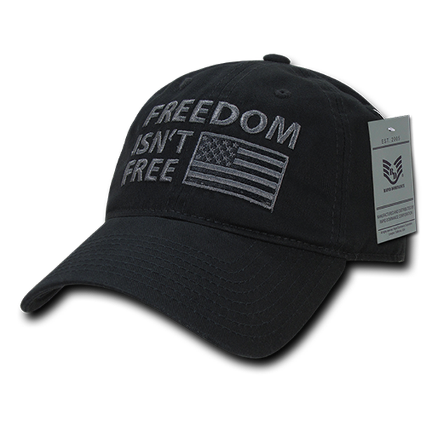 "Freedom isn't free" Text Embroidered Cap