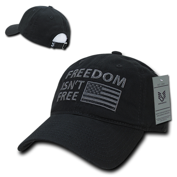 "Freedom isn't free" Text Embroidered Cap
