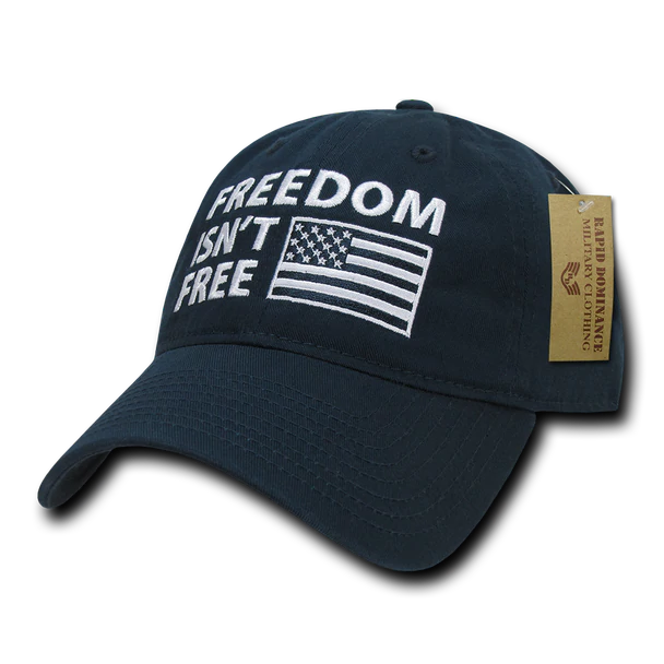 "Freedom isn't free" Text Embroidered Cap
