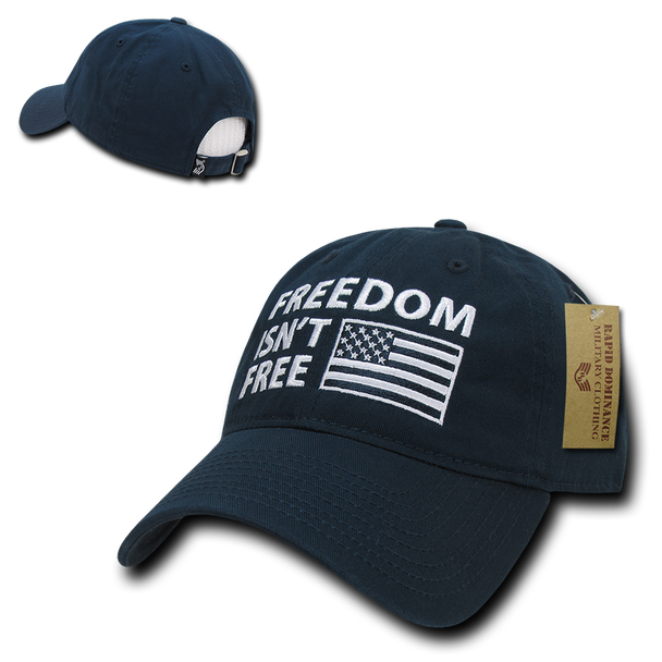 "Freedom isn't free" Text Embroidered Cap