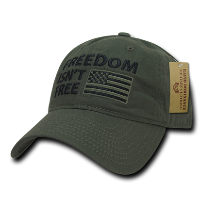 "Freedom isn't free" Text Embroidered Cap