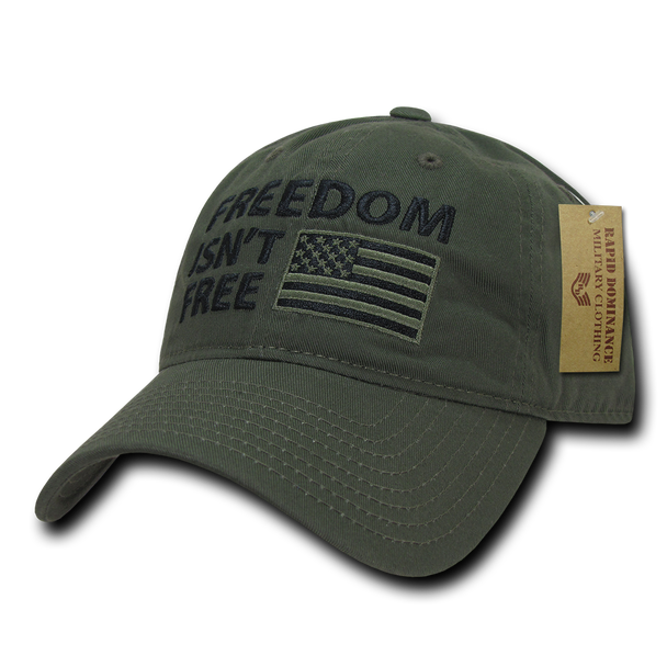 "Freedom isn't free" Text Embroidered Cap