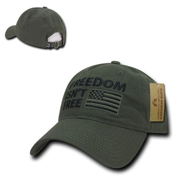 "Freedom isn't free" Text Embroidered Cap