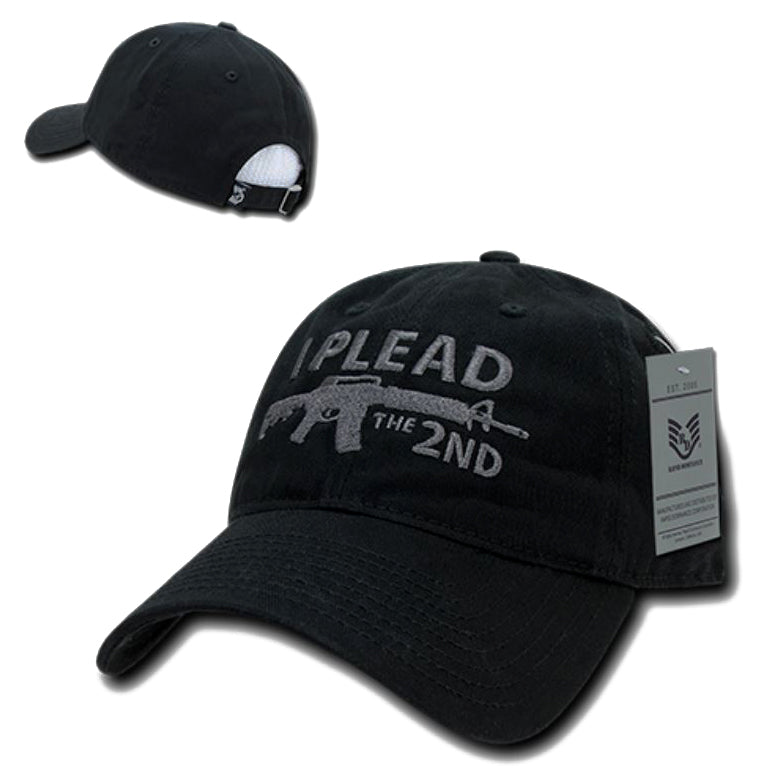 "I Plead the 2nd" Text Embroidered Cap