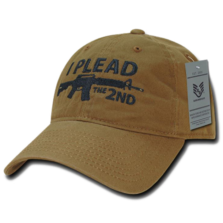 "I Plead the 2nd" Text Embroidered Cap