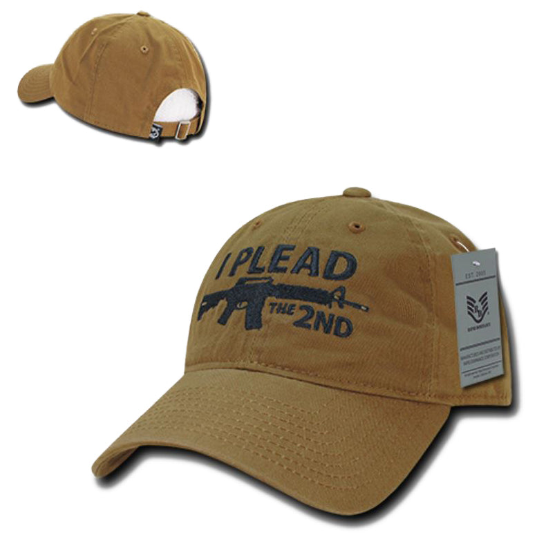 "I Plead the 2nd" Text Embroidered Cap