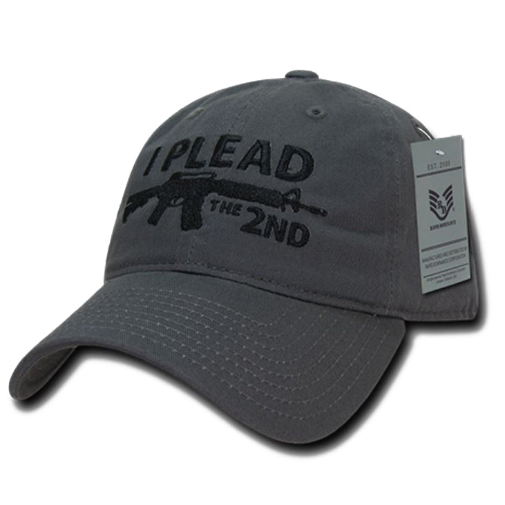 "I Plead the 2nd" Text Embroidered Cap