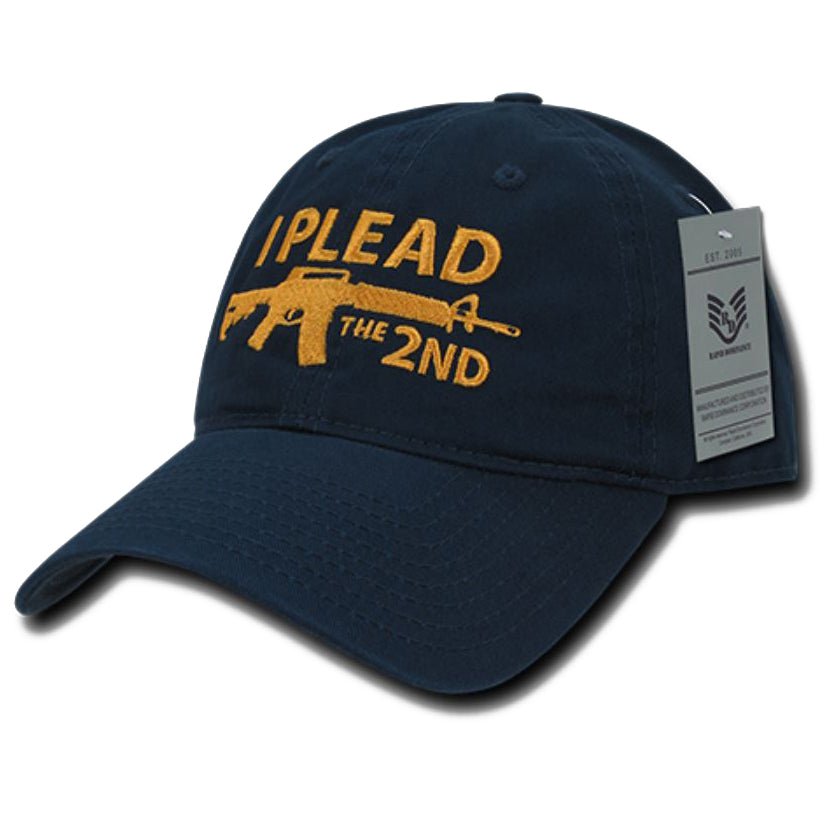 "I Plead the 2nd" Text Embroidered Cap