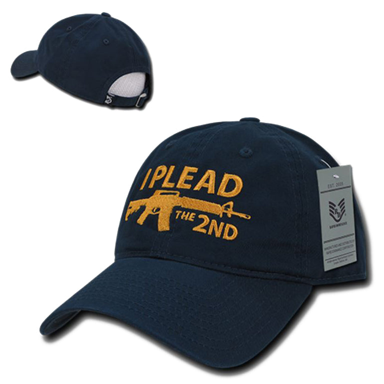 "I Plead the 2nd" Text Embroidered Cap