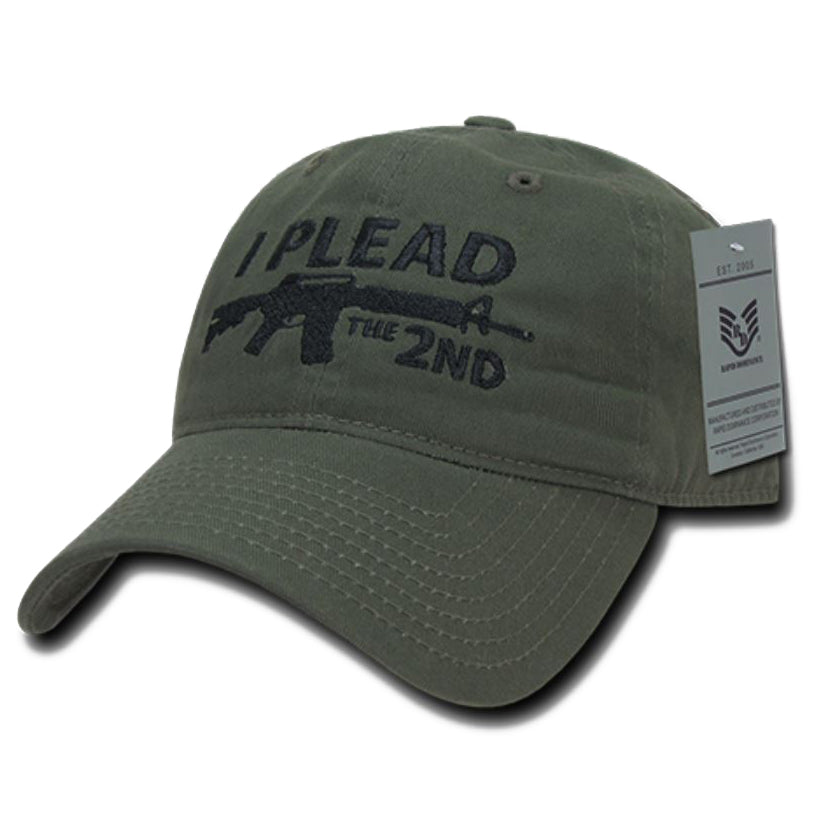 "I Plead the 2nd" Text Embroidered Cap
