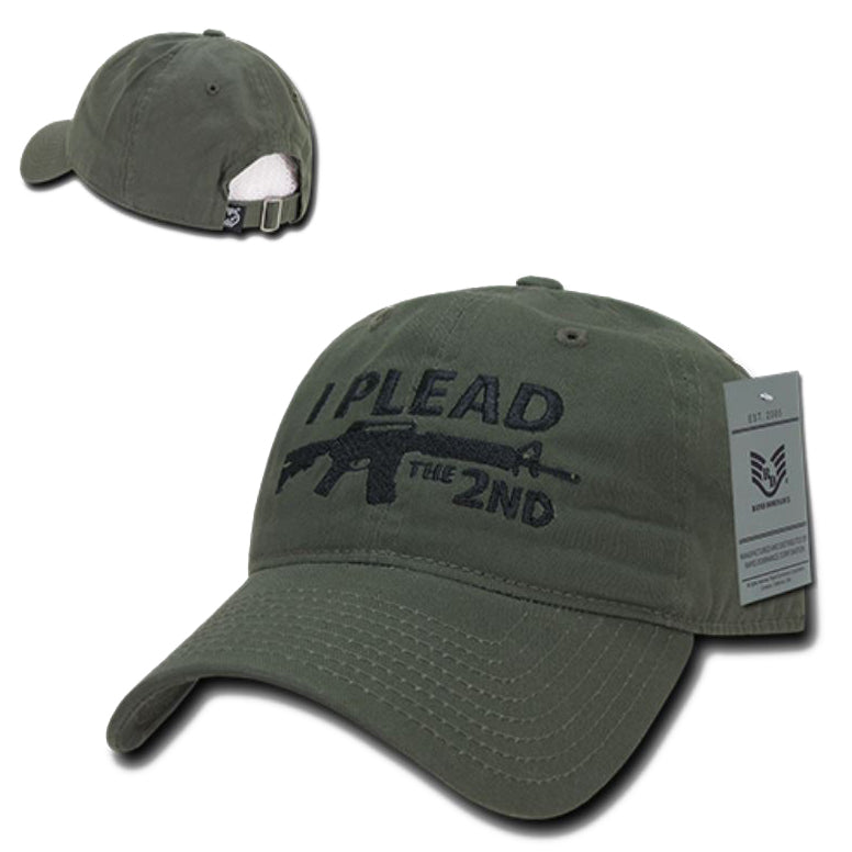 "I Plead the 2nd" Text Embroidered Cap