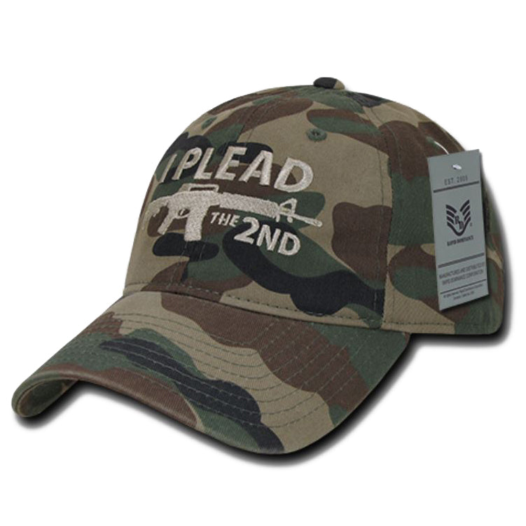 "I Plead the 2nd" Text Embroidered Cap
