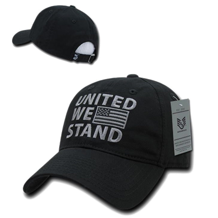 "UNITED WE STAND" Text Embroidered Cap