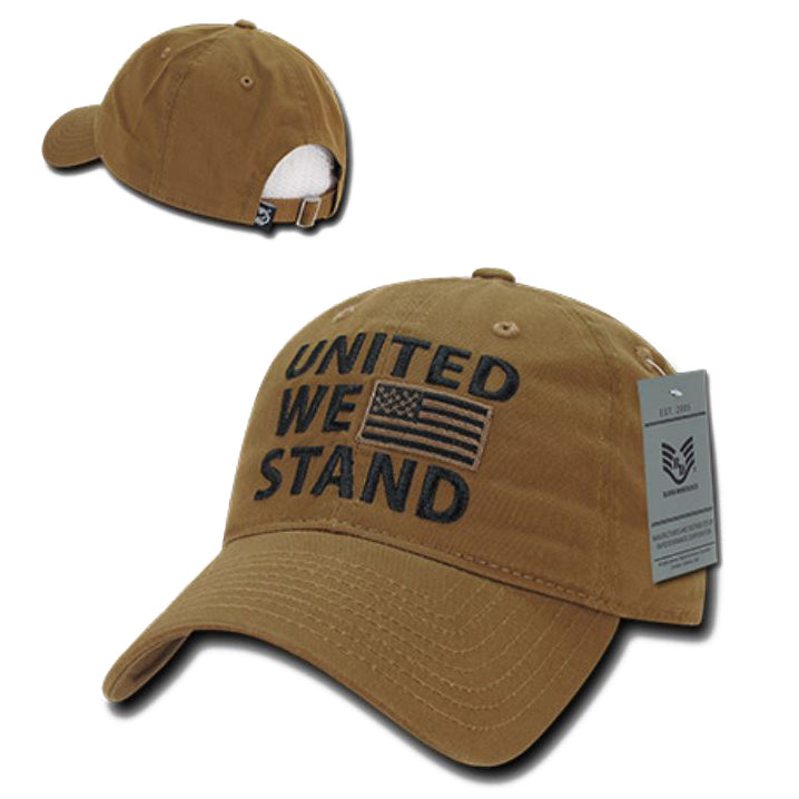 "UNITED WE STAND" Text Embroidered Cap