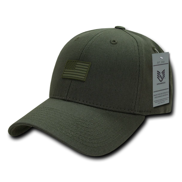 Structured Rubber USA Flag Cap