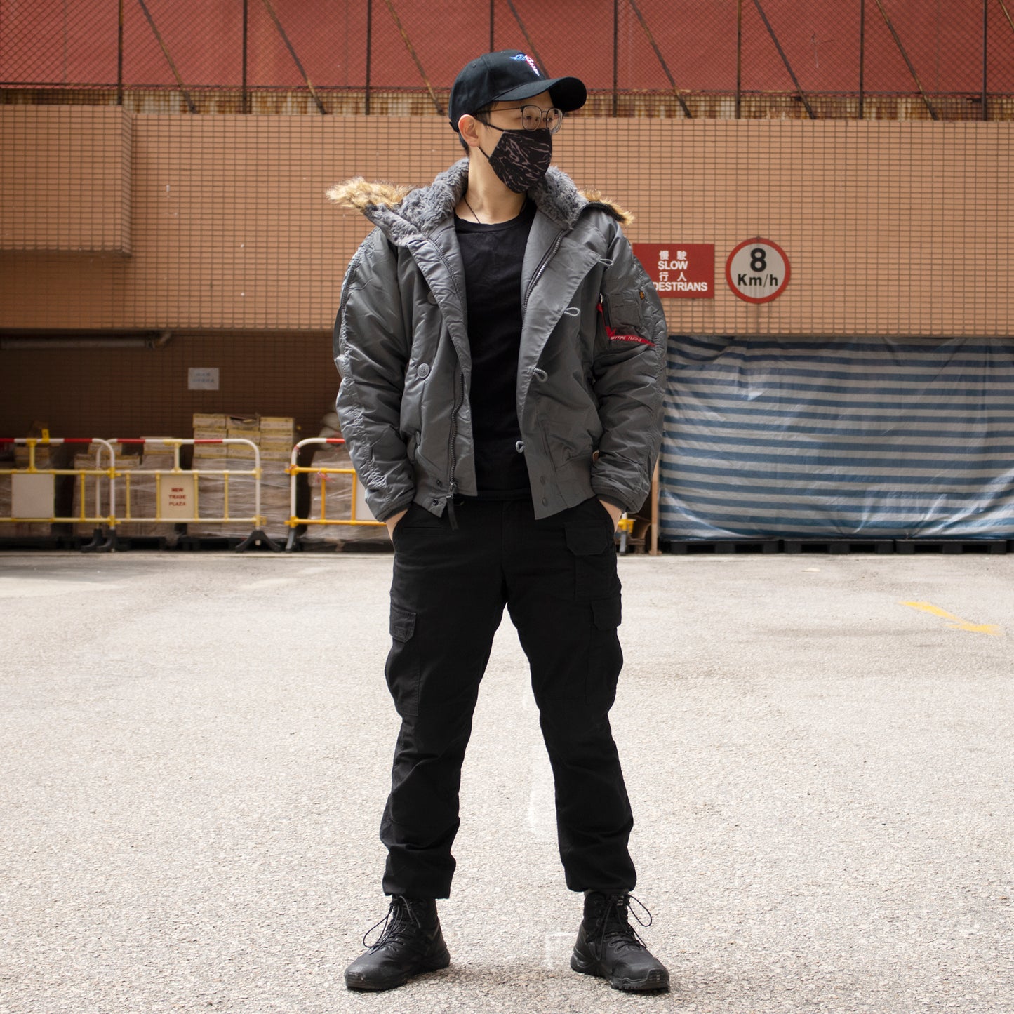 ALPHA N-2B SHORT WAIST PARKA (GUNMETAL)