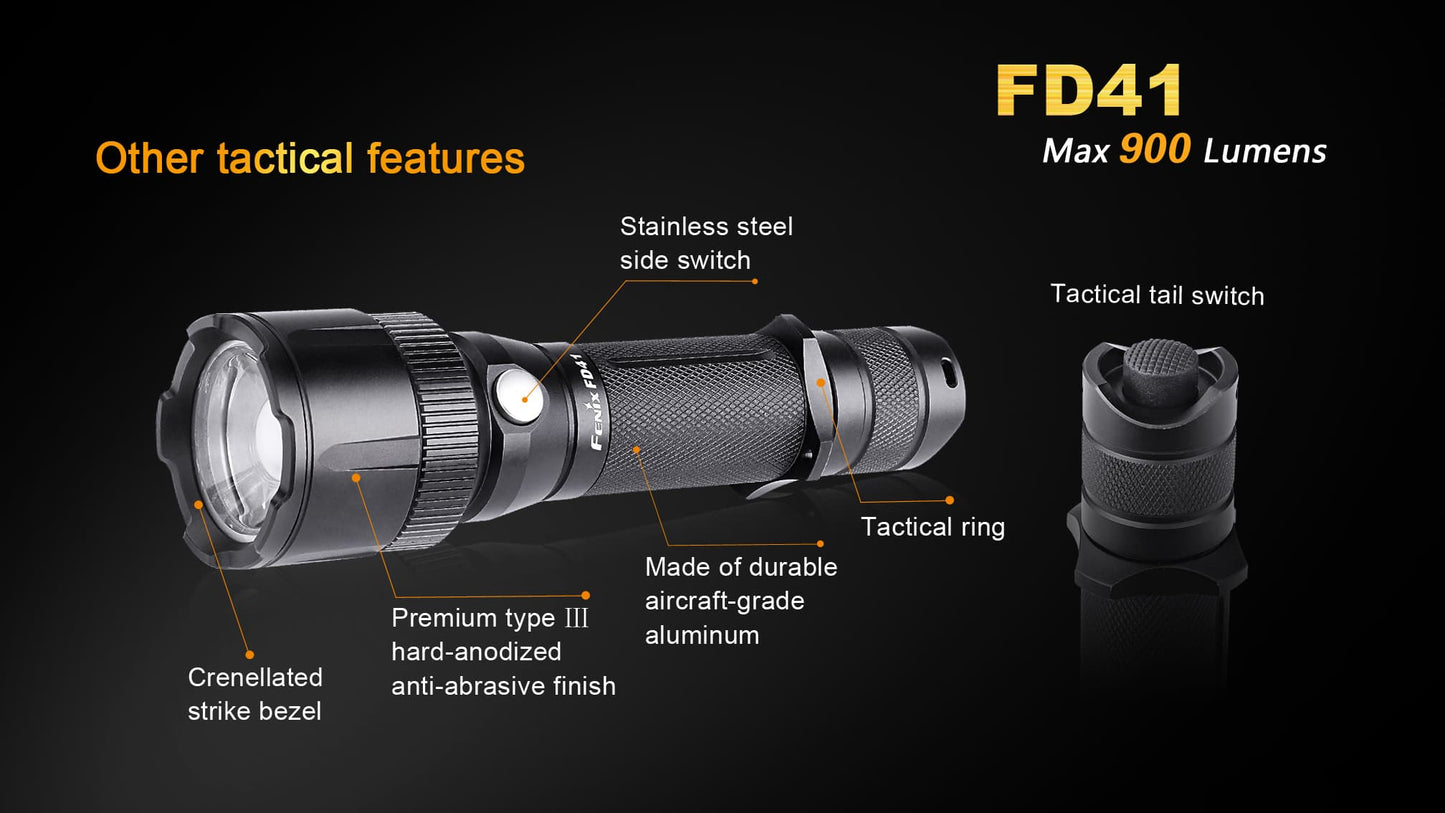 FENIX FD41 360° ROTARY FOCUSING TACTICAL FLASHLIGHT