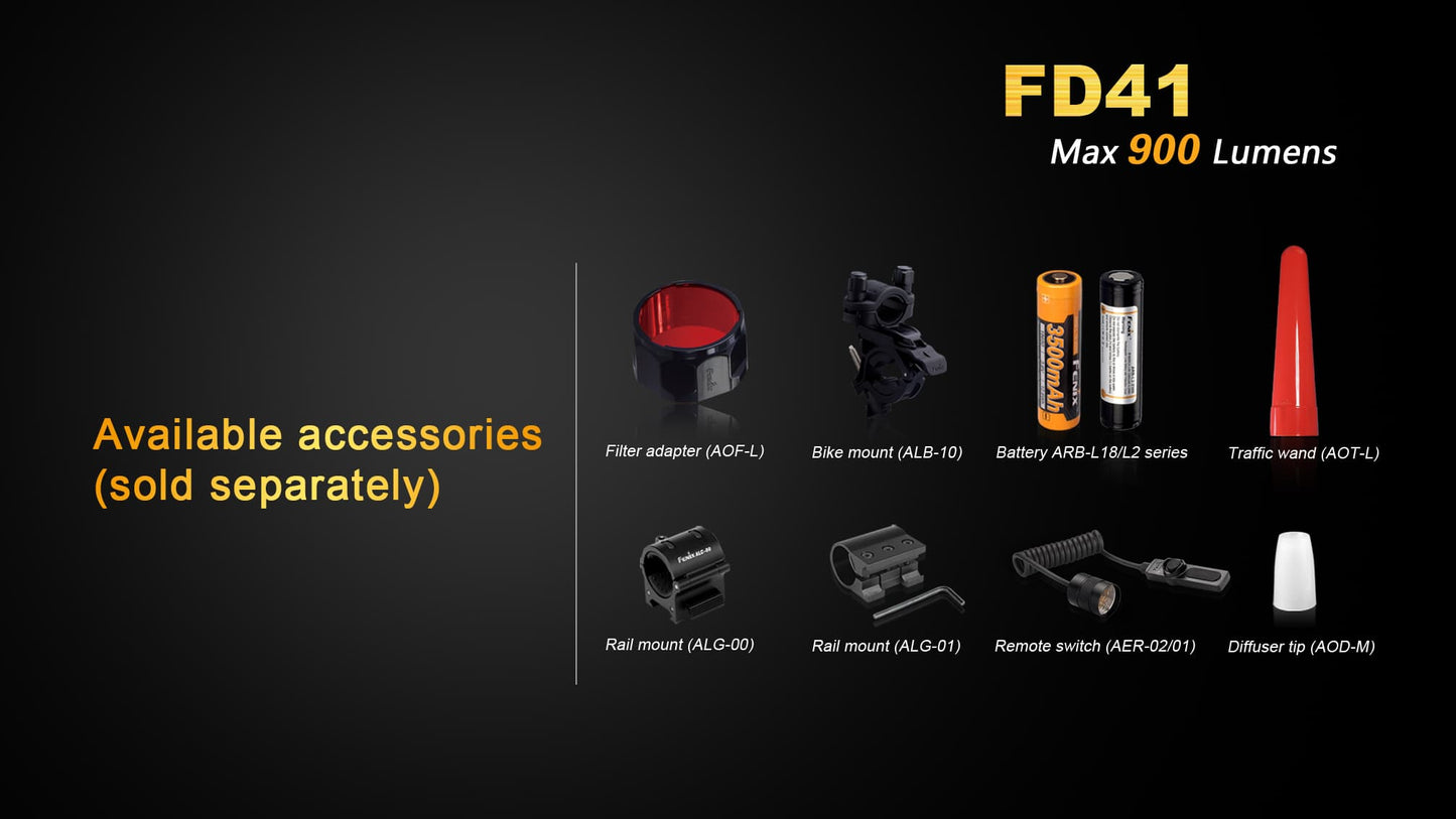 FENIX FD41 360° ROTARY FOCUSING TACTICAL FLASHLIGHT