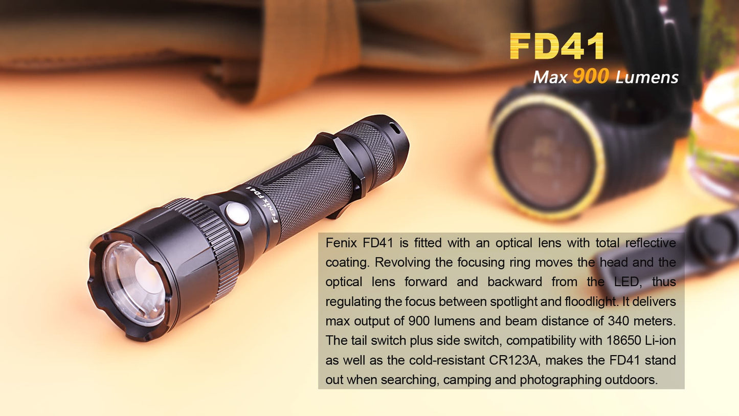 FENIX FD41 360° ROTARY FOCUSING TACTICAL FLASHLIGHT