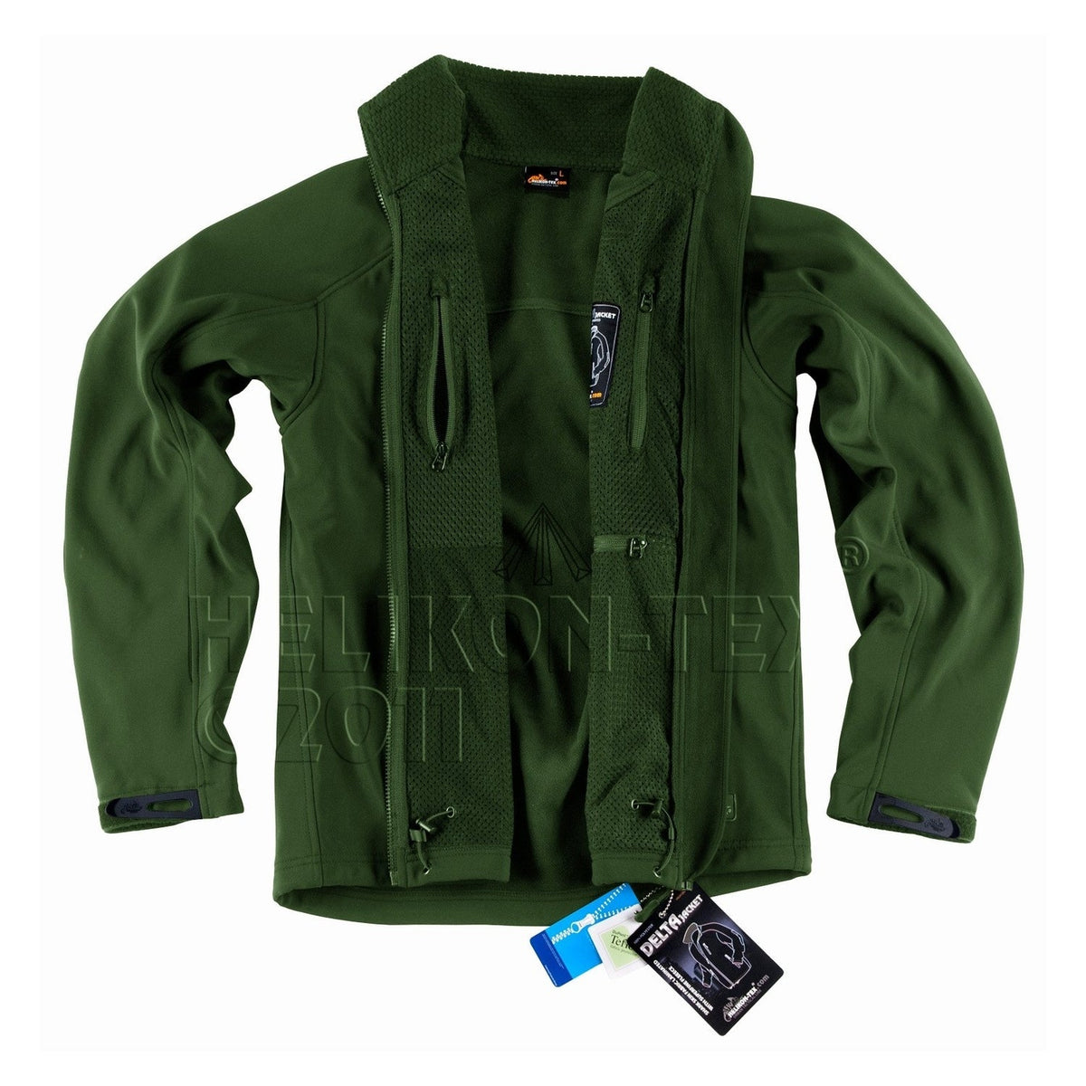 Helikon Delta Soft Shell Olive Green softshell jacket front view