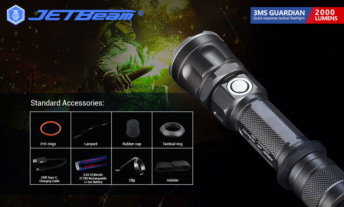 JETBeam 3Ms GUARDIAN TACTICAL HIT SERIES