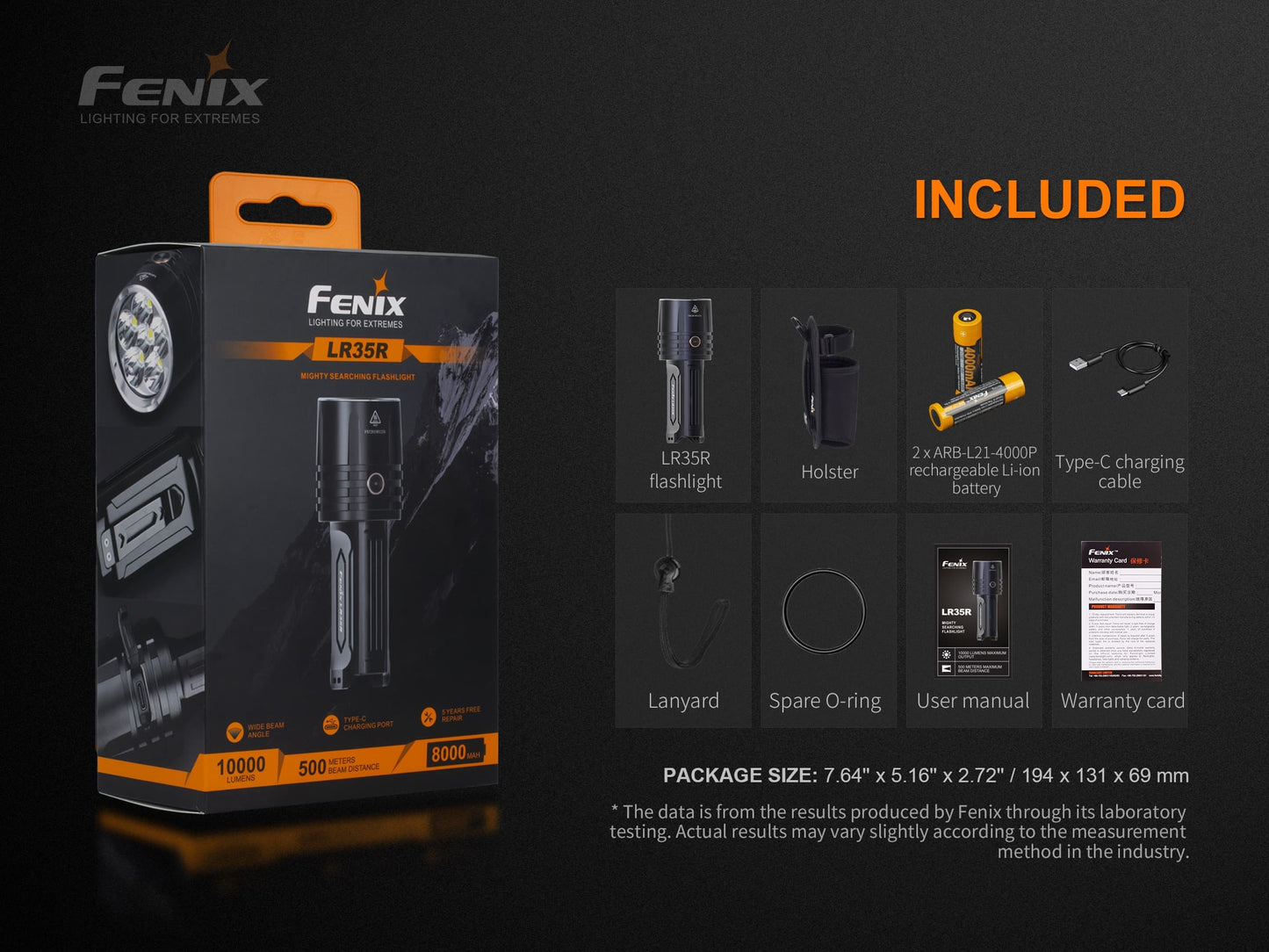 Fenix LR35R POWERFUL MID-SIZE SEARCHING FLASHLIGHT