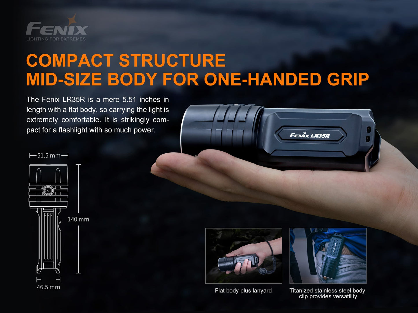 Fenix LR35R POWERFUL MID-SIZE SEARCHING FLASHLIGHT