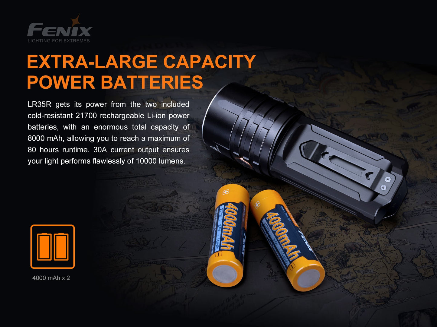 Fenix LR35R POWERFUL MID-SIZE SEARCHING FLASHLIGHT