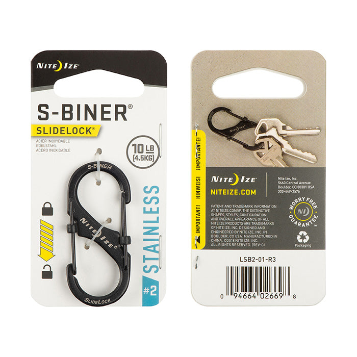 Nite Ize S-Biner SlideLock 不銹鋼鎖扣 - 雙門設計,安全多用途
