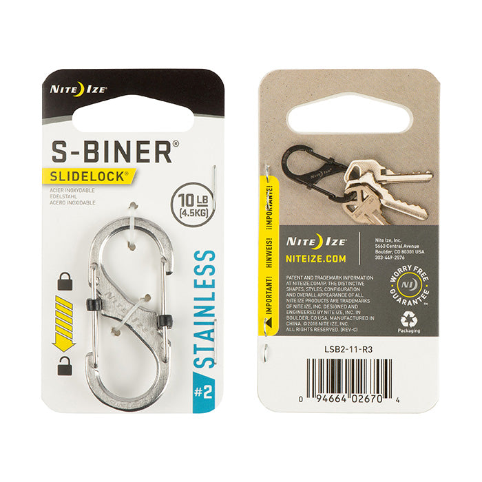 Nite Ize S-Biner SlideLock 不銹鋼鎖扣 - 雙門設計,安全多用途