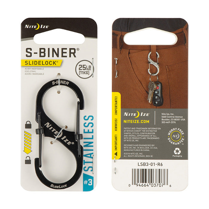 Nite Ize S-Biner SlideLock 不銹鋼鎖扣 - 雙門設計,安全多用途