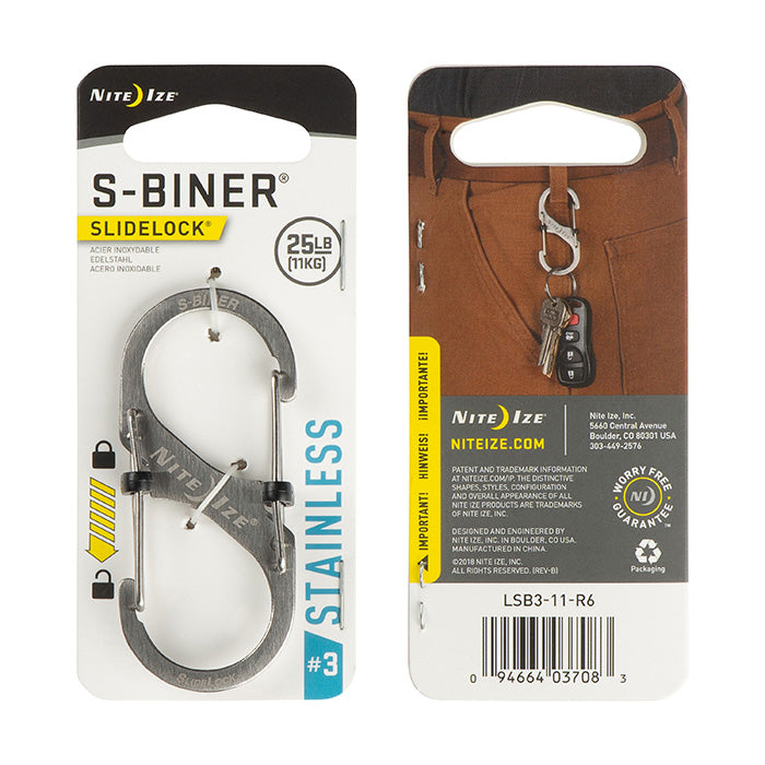 Nite Ize S-Biner SlideLock 不銹鋼鎖扣 - 雙門設計,安全多用途