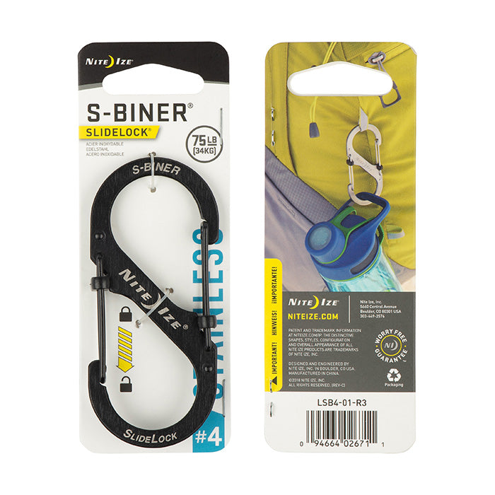 Nite Ize S-Biner SlideLock 不銹鋼鎖扣 - 雙門設計,安全多用途
