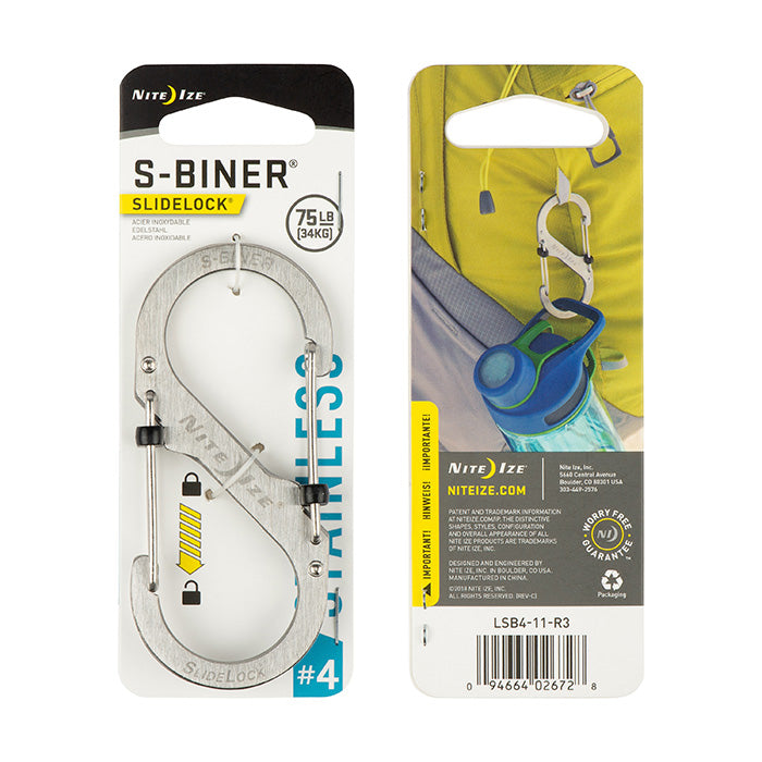 Nite Ize S-Biner SlideLock 不銹鋼鎖扣 - 雙門設計,安全多用途