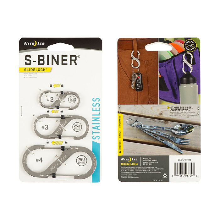 Nite Ize S-Biner SlideLock 不銹鋼鎖扣 - 雙門設計,安全多用途